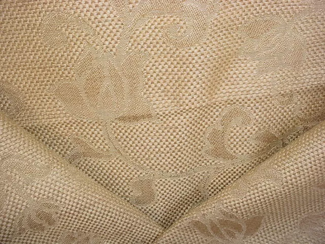 4-3/8Y Robert Allen Duralee Brass Gold Floral Scroll Damask Upholstery Fabric