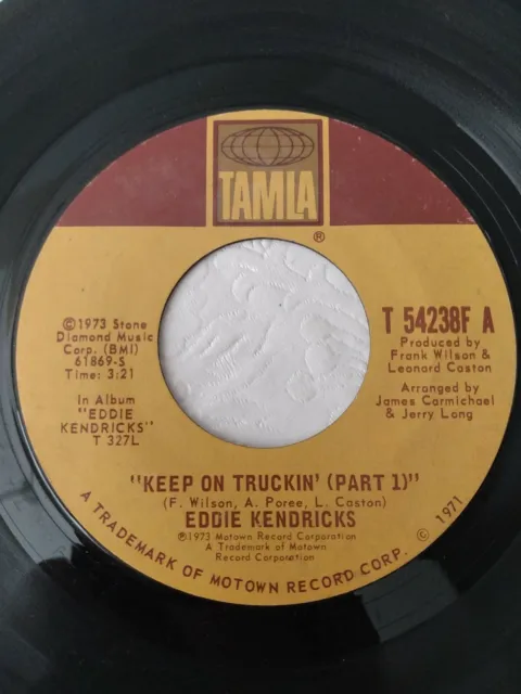 Eddie Kendricks Keep On Truckin' 45 rpm 7" 1973 Motown Soul Funk Tamla VG+