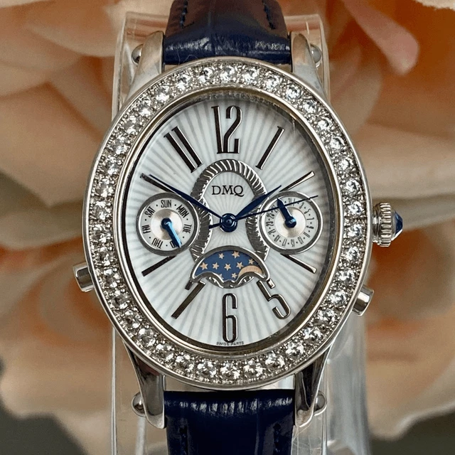 DIAMONIQUE DMQ LADIES Watch Pink Leather Strap Crystal  display picture 2