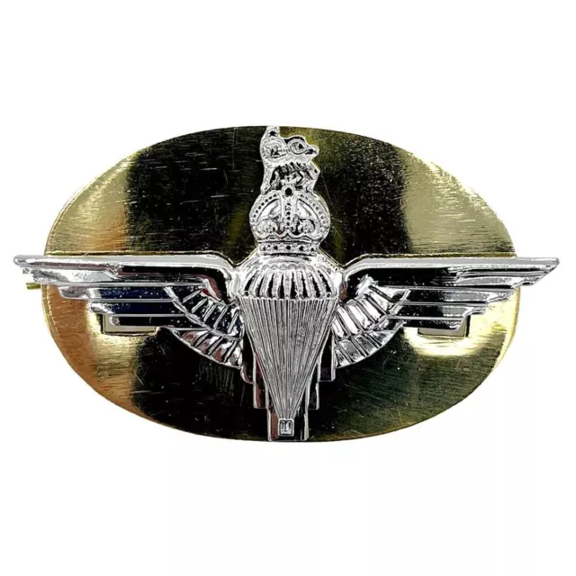 Parachute Regiment Beret Cap Badge with Kings Tudor Crown - Brass Base Metal 2