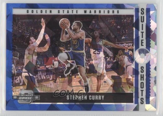 2020 Panini Contenders Optic Suite Shots Blue Cracked Ice Prizm Stephen Curry #5