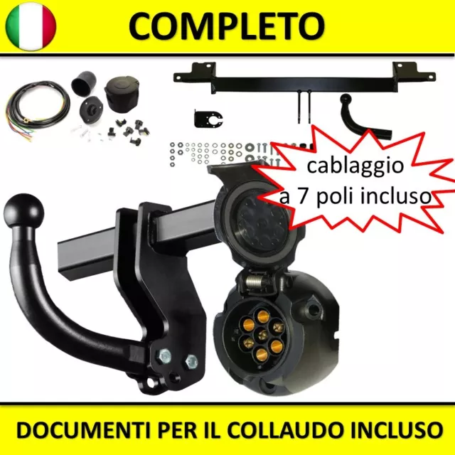 Gancio traino fisso per Nissan PRIMERA Hatchback 1999-2002 +kit elettrico 7-poli