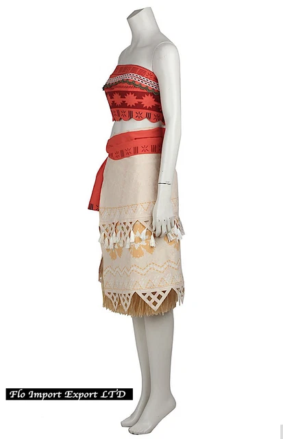 Costume Carnevale Bambina Principessa Vaiana (Moana) - Vestito Cosplay Simil Moana - VAIDR05