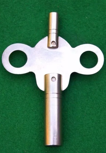 Double ended brass clock key size 1.75mm (small shaft) No 18 = 6.75 mm arbour