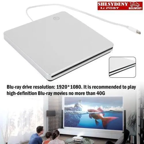 Touch Buttons Type-C External Blu ray Drive BD Combo Player Portable Drive