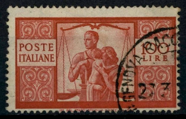 Italy 1945-1946 SG#669, 100L Carmine Used Cat £4.50 #E27656