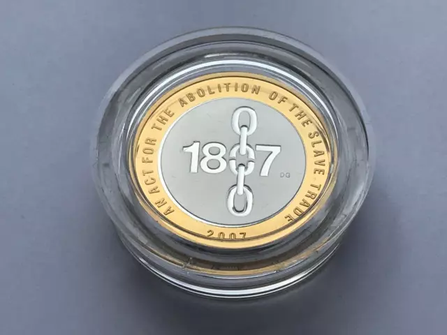 2007 Silver Proof Piedfort Abolition Of The Slave Trade Two 2 Pound Coin