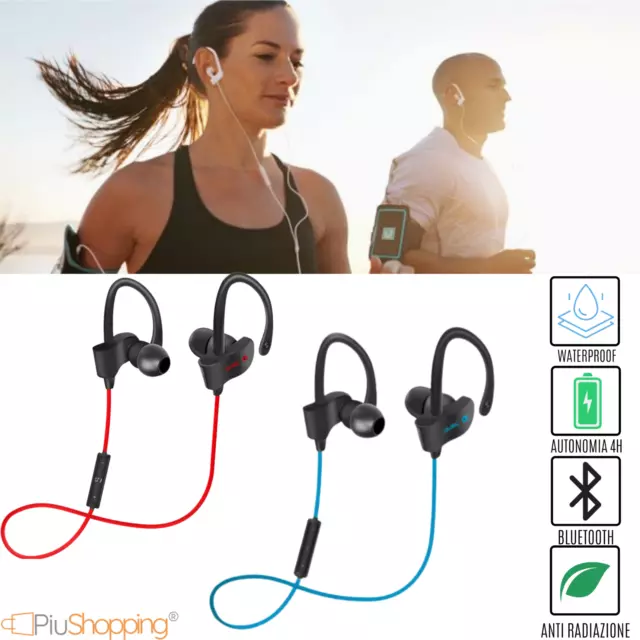 Auricolari Bluetooth Sport Cuffie Wireless Senza Fili Per Samsung Huawei Xiaomi