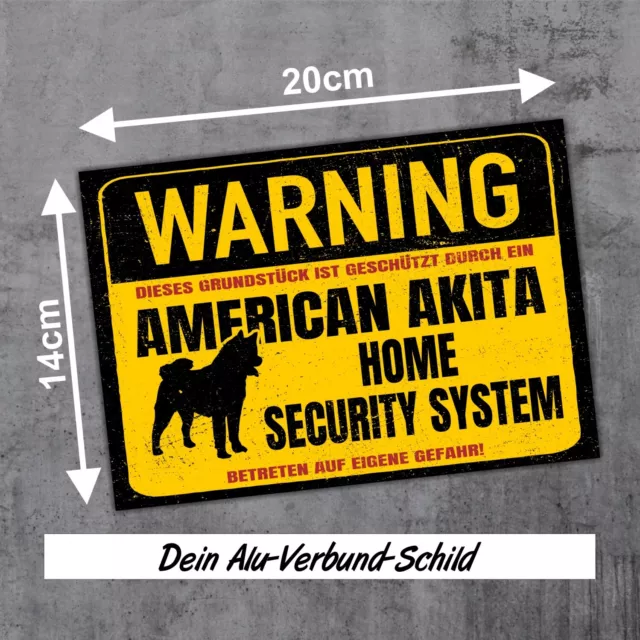 American Akita Inu Dog Schild Warning Security System Türschild Hundeschild Warn 3