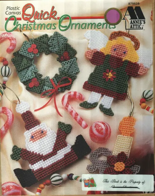 Used Quick Christmas Ornaments 9 Designs Annie's Plastic Canvas Pattern Book