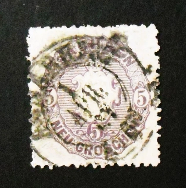 1863 Mi:60,- MiNr 19 b Wappen 5 Ngr dunkelgrauviolett gestempelt gepr. Vaatz BPP