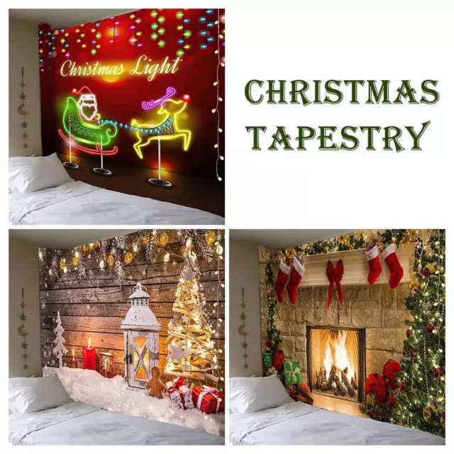2024 Christmas Tree Tapestry Christmas Gift Fireplace Farmhouse XMAS G0Y5