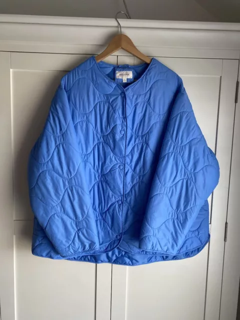 M&S Per Una Bright Blue Ladies Quilted Jacket Size 22