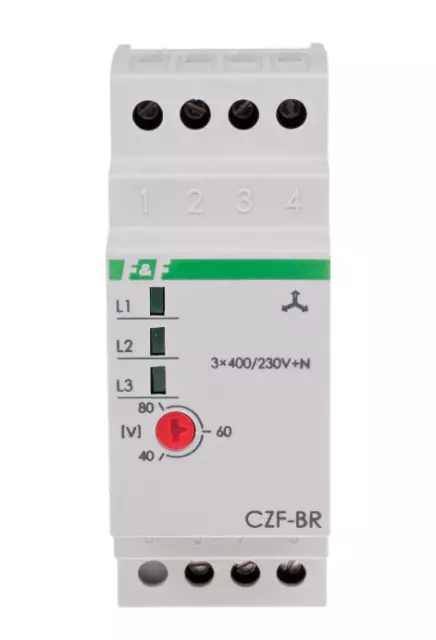 Relais de surveillance de phase F&F CZF-BR 3 × 400 V + N TRIPHASÉ protecteur moteur électrique 2