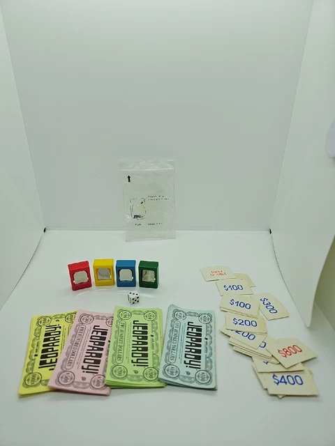 Jeopardy 1986 Game Piece Replacements Blue Red Value Cards Clickers Money