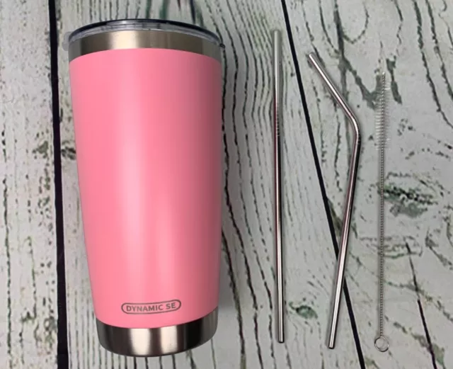 20oz Pink Tumbler Double Wall Stainless Steel Vacuum Insulated Travel