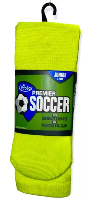 Kids Soccer Socks Neon Green Toddler Soccer Socks Girls Boys Knee High 3 Pairs 3