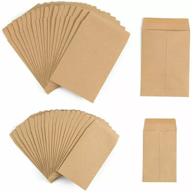 UP100X Mini Envelopes Small White Kraft Brown 82mm x 115mm Wedding RSVP Cards Au