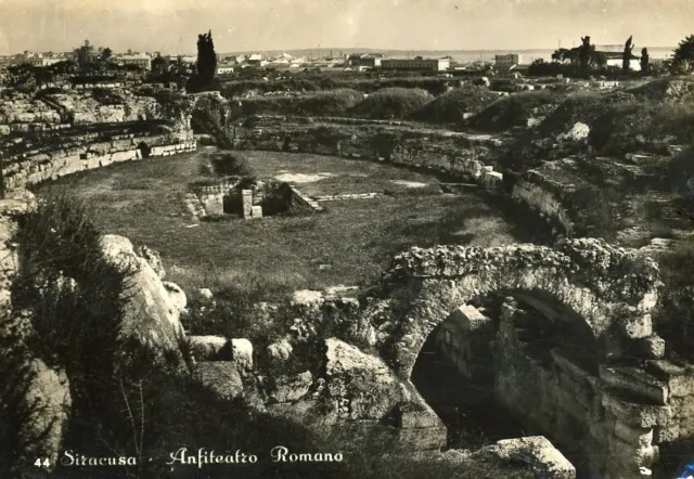 Cartolina Paesaggistica Sicilia Siracusa Anfiteatro Romano Viaggiata Anno 1951
