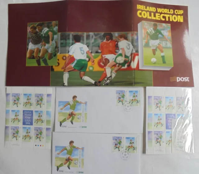 Football World Cup USA 1994 Ireland Collection First Day Cover & Eire Stamps Set