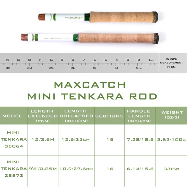 Maxcatch Mini Tenkara Fly Fishing Rod Combo Complete Kit,Tenkara Line, Box,Flies 2