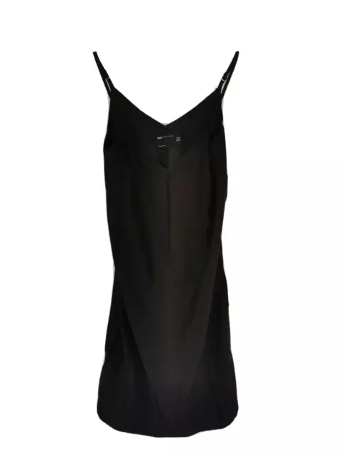 Asos Black Mini Slip Dress V Neck Size 4