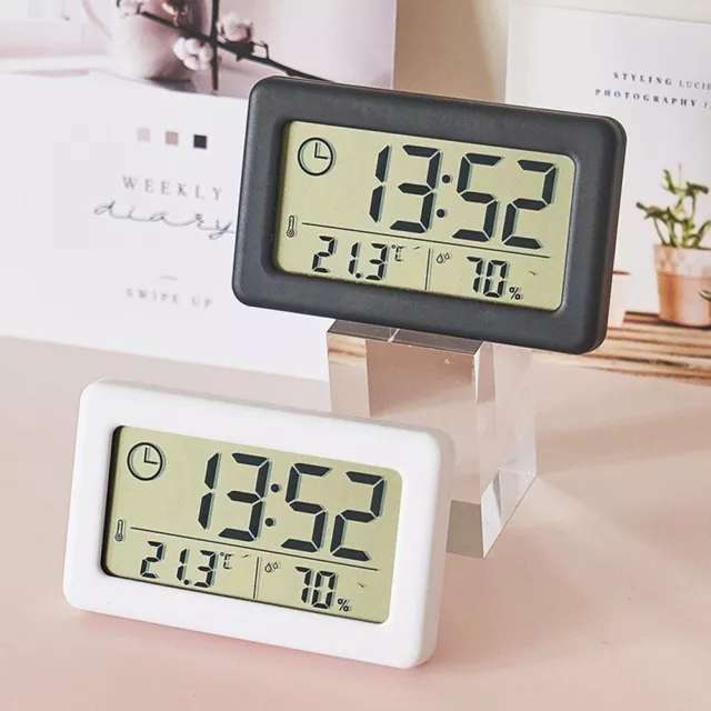 Practical Clock Humidity Meter Bedrooms Cabinet Home Plastic White ℃/℉