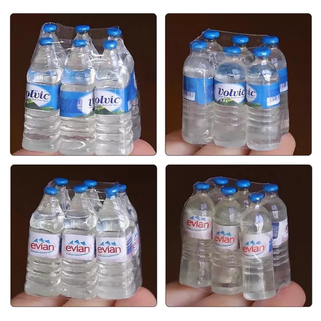 12 Resin Mini Simulation Mineral Water Bottle Model Doll Toys Home Decoration