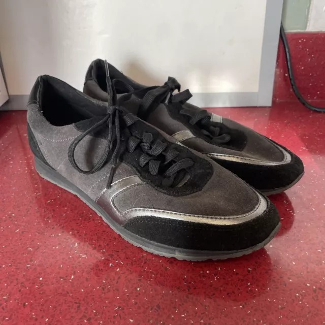 Geox Respira Black Grey Suede Trainers UK7 EU40 US10