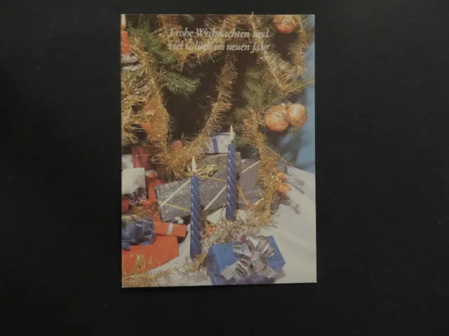 Postkarte „Weihnachts – Neujahrsgrüße Geschenke unterm Weihnachtsbaum“