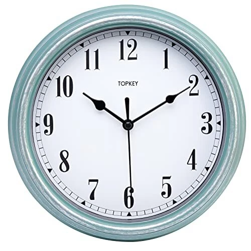 Topkey Orologio da parete silenzioso da cucina da 9 pollici retrò non (G6G)