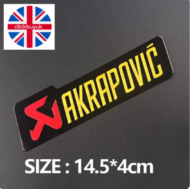 AKRAPOVIC Aluminium Heat Proof Motorcycle Exhaust Sticker / Badge / Decal 3D UK