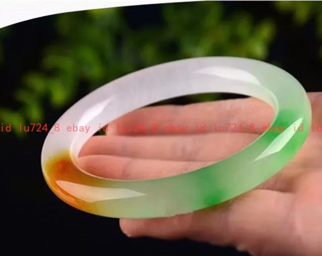 56-62mm Natural Nephrite Green Jade Jadeite Gemstone Bangle Bracelet Jewelry