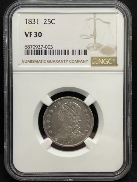 U.s. 1831 25C, Quarter Dollar, Ngc Certified Vf 30