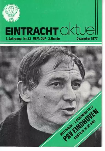 Fussball-Programmheft   77/78    EC   E. Braunschweig - PSV Eindhoven