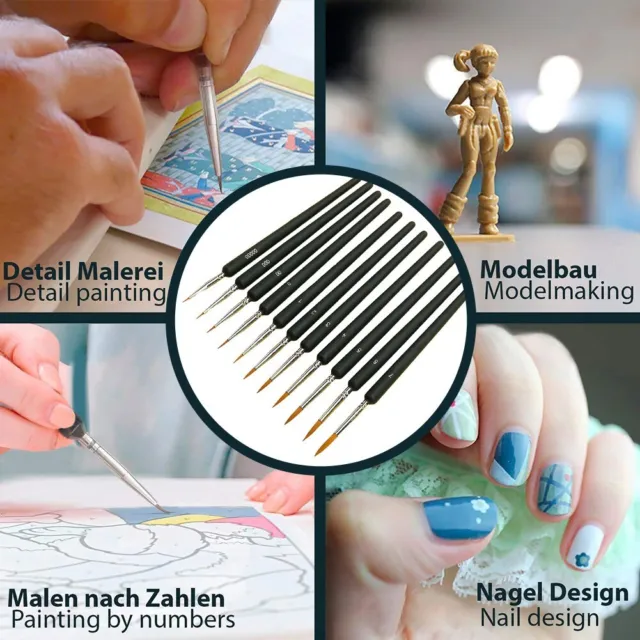 Vielseitiges 11-teiliges Malpinsel-Set für Modellbau Acryl für Pigment