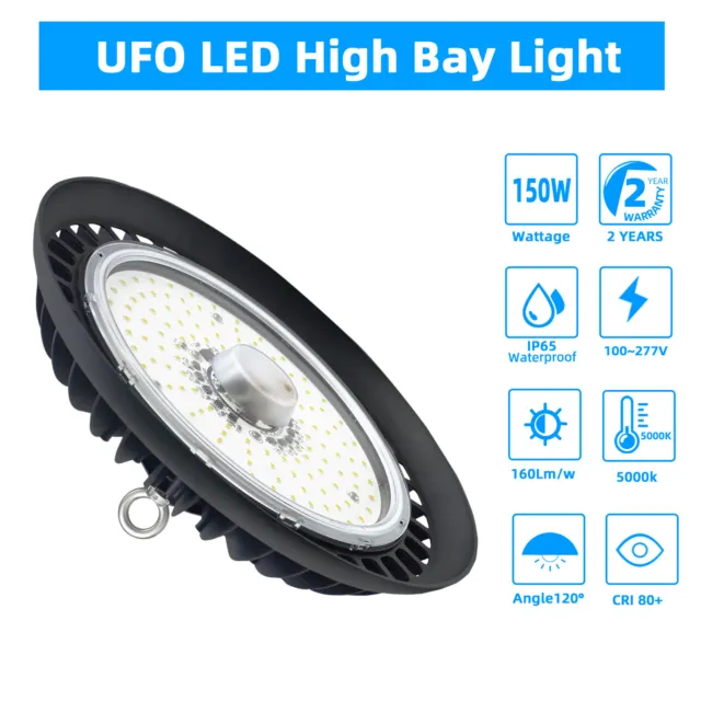 LED High Low Bay Light UFO 150W Commercial Industrial Factory Warehouse Gym Lamp