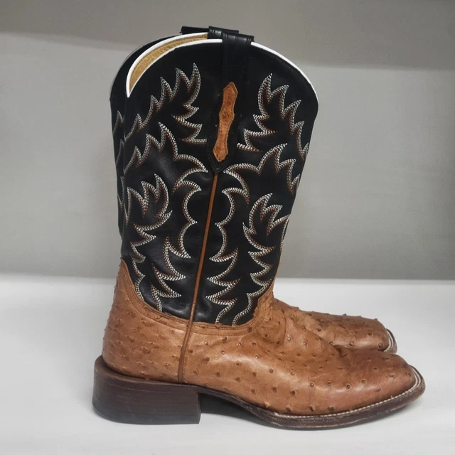 CODY JAMES FULL Quill Exotic Ostrich Western Boot Brown Mens Size 9D £