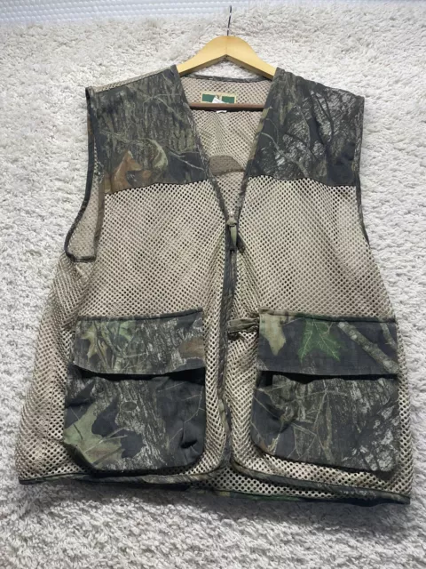 VINTAGE Game Winner Camo Hunting Vest Full Zip One Size EUC