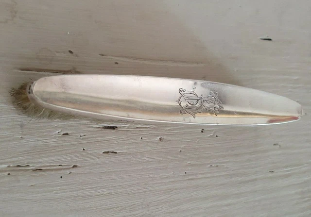 Spazzola per scarpe con copertura manico in argento Vintage