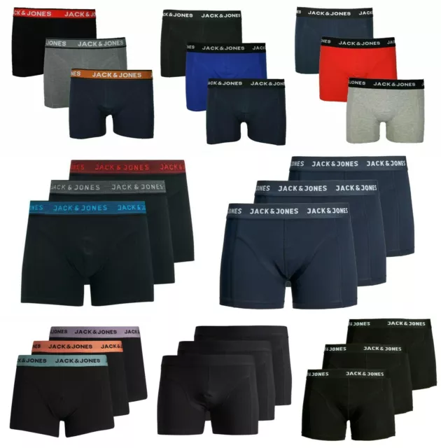 Mens Boxers 3 Pack Jack Jones Cotton Stretch Underwear Boxer Short Trunks S-2XL