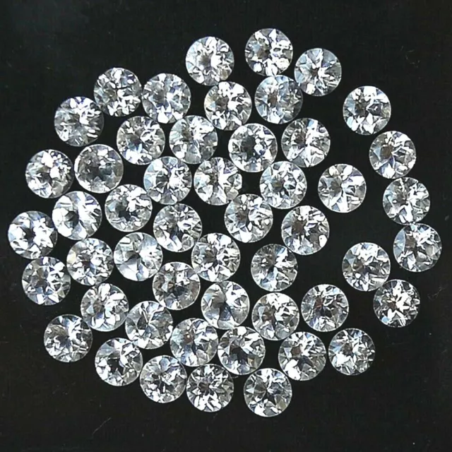 Wholesale Lot 2.5mm Round Faceted Natural White Topaz Loose Calibrated Gemstone