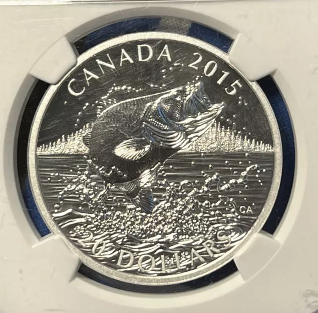 2015 Canada $20 Silver North American Sportfish Largemounth Bass Ngc Pf70 Ucam