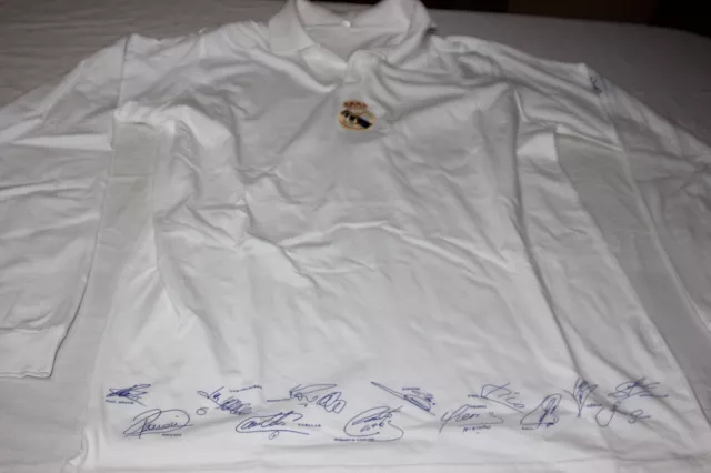 T-Shirt Polo Real Madrid Di Cotone Taglia XL Firma Ant. Bosco Ronaldo Guti