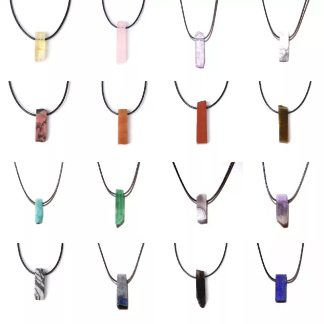 Natural Crystal Pendulum Quartz Stone Pendant Chakra Healing Gemstone Necklace