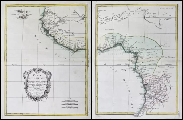 Guinea Africa Ghana Liberia Sierra Leone Nigeria Cameroon Karte map Bonne 1771