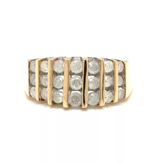 10Kt Yellow Gold 1.00Ct Channel Set Diamond Band Size 7, 4.4 Grams