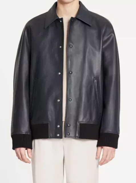 Lanvin Point-Collar Leather Kimono Blouson Jacket (NEW)