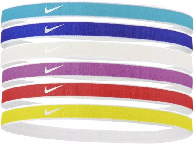 Nike Haarband Elastic Hairband Fitnessband Sportband Stirnband 6-er Pack BALTIC