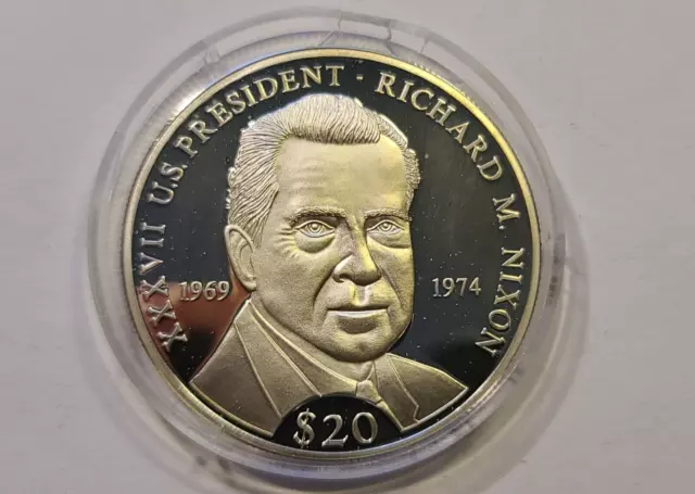 2000 Liberia 20 Dollar .999 Silver Proof Coin - Richard M. Nixon- KM# 728